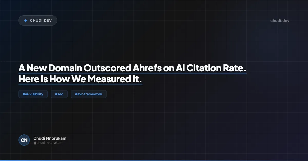 A New Domain Outscored Ahrefs on AI Citation Rate. Here Is How We Measured It.