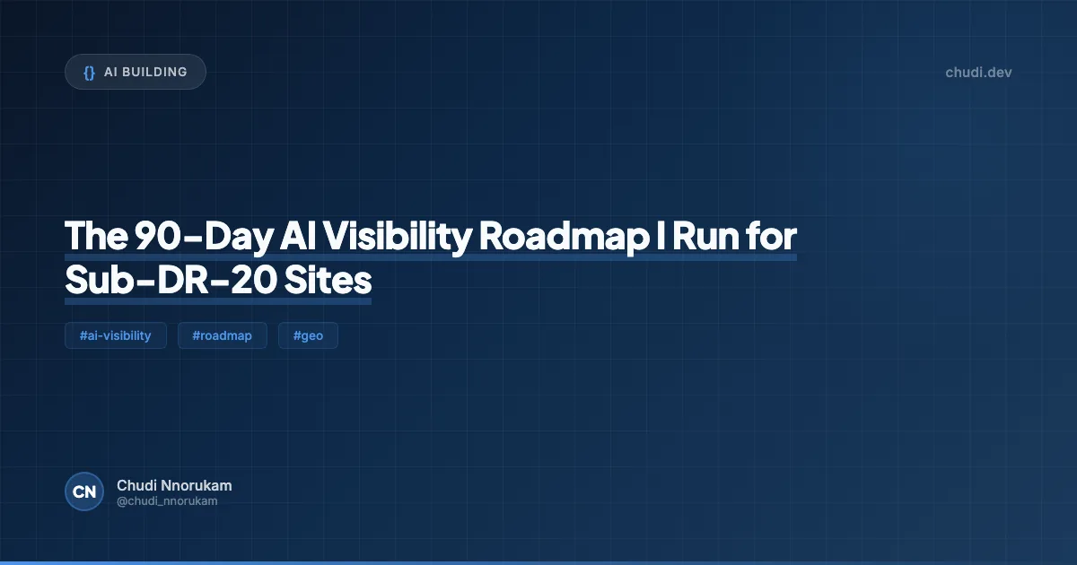 The 90-Day AI Visibility Roadmap I Run for Sub-DR-20 Sites