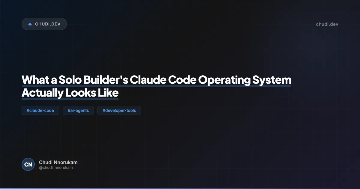 What a Solo Builder's Claude Code Operating System Actually Looks Like