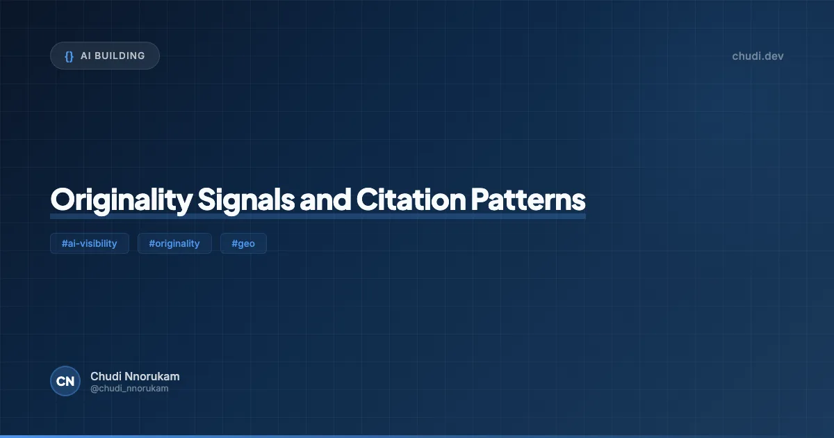 Originality Signals and Citation Patterns