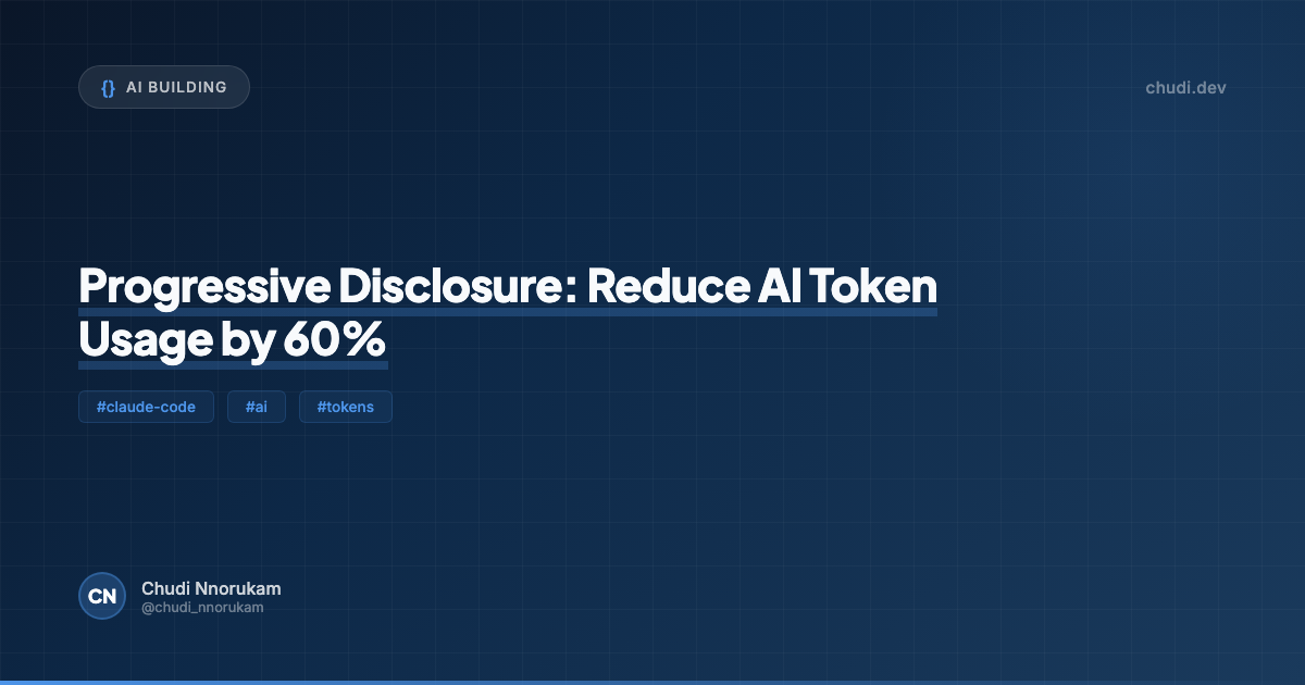 How I Cut AI Token Usage by 60% With Progressive Context Loading