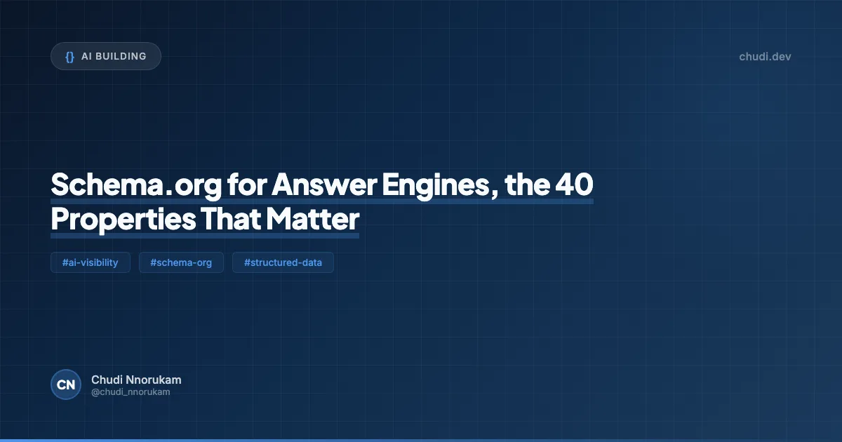 Schema.org for Answer Engines, the 40 Properties That Matter