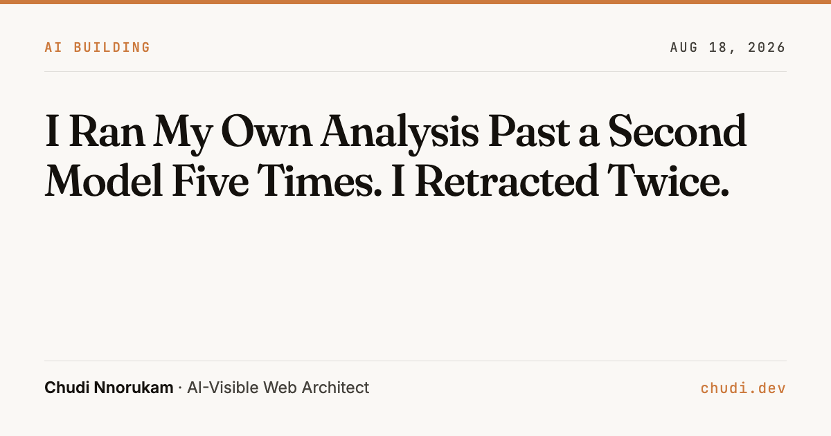 I Ran My Own Analysis Past a Second Model Five Times. I Retracted Twice.