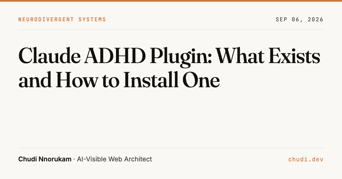 Claude ADHD Plugin: What Exists and How to Install One