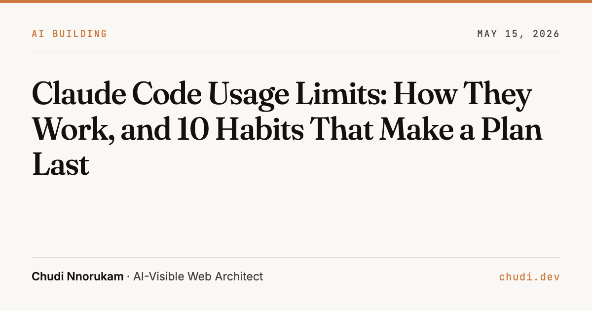 10 Patterns Behind a 32% Claude Code Plan-Quota Burn | Chudi.dev