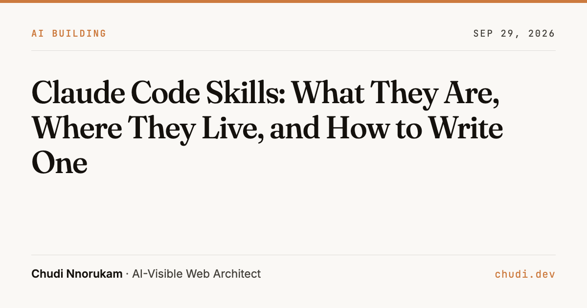 Claude Code Skills: What They Are, Where They Live, and How to Write One