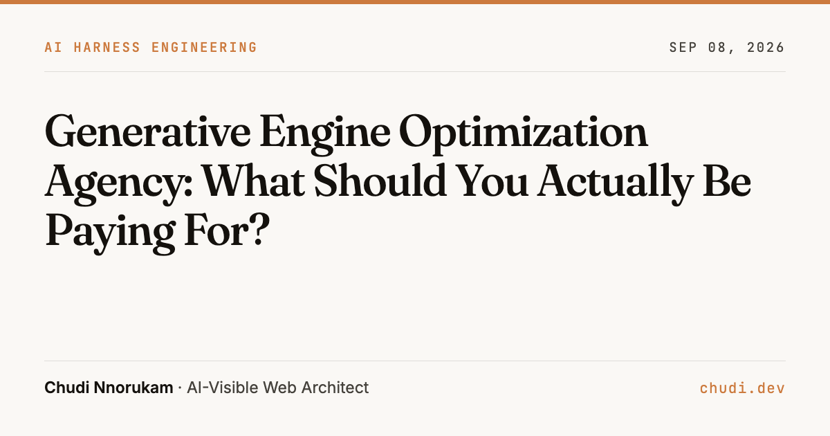 Generative Engine Optimization Agency: What Should You Actually Be Paying For?