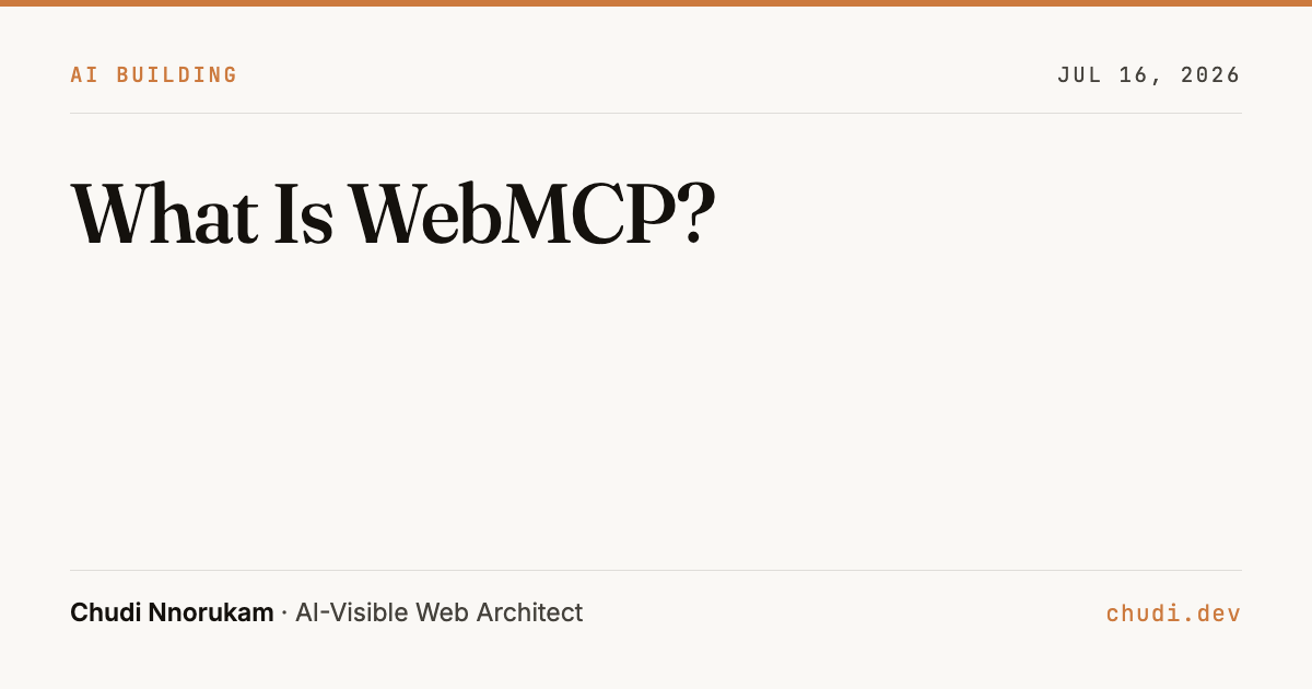 What Is WebMCP?